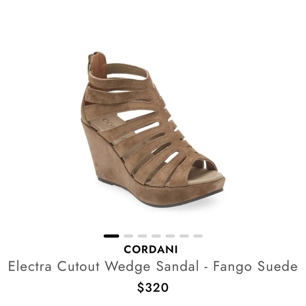 Cordani Electra Cutout Suede Wedge Sandal—NEVER WORN - Picture 5 of 5